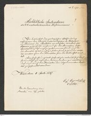 k.k. naturhistorisches Hofmuseum, Intendanzakten 1885-1896 (Hauer), Aktenzahl Z.278.a/1887, Seite 1
